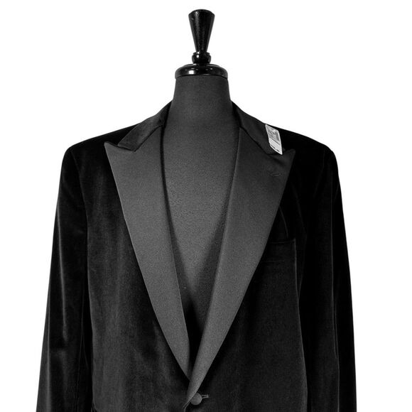 Jos. A. Bank Mens 46R Black Velvet Tuxedo Jacket Peak Lapel Blazer NWT MSRP $595 - Picture 7 of 11